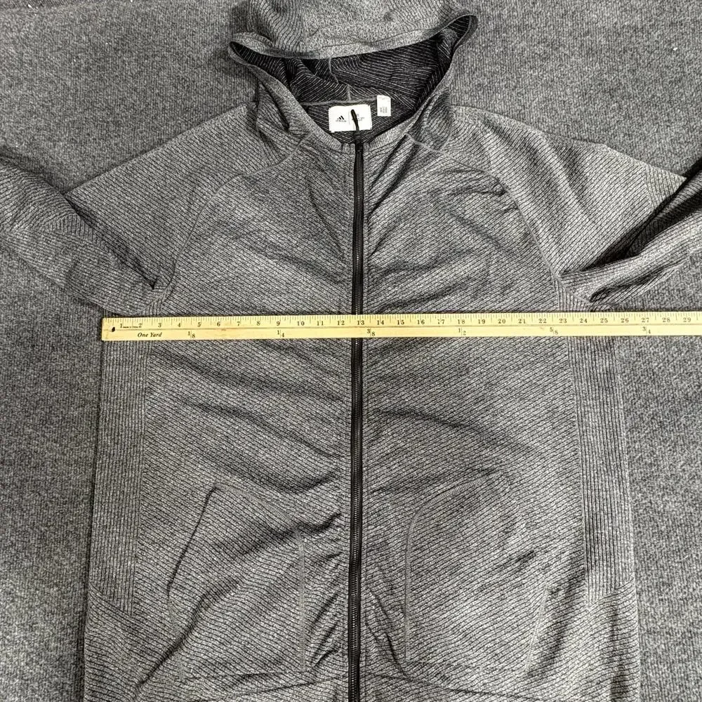 Adidas Reigning Champ Hoodie Mens Medium Gray Full Zip Stripe Lightweight Jersey